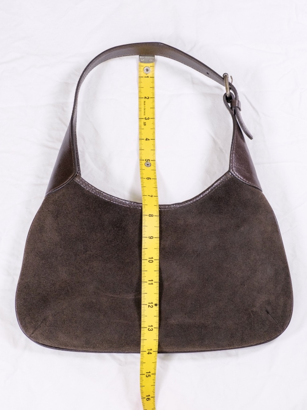 Banana Republic Dark Brown Suede Shoulder Hobo Bag Purse - Picture 8 of 11